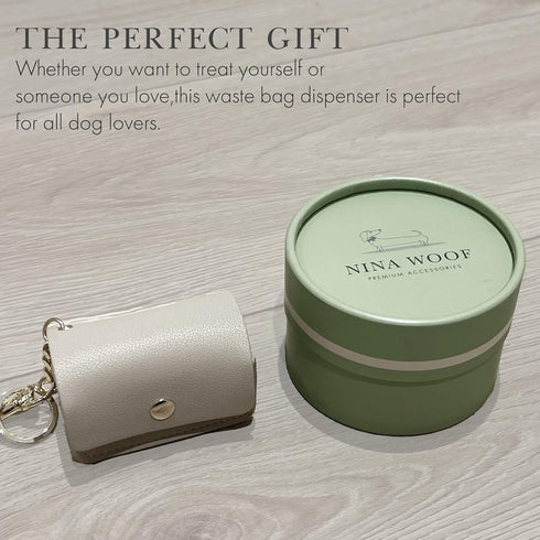 NINA WOOF Leather Poop Bag Holder- Versatile Vegan Leather Waste Bag Holder for Dog Poop, Accessories, & Leash