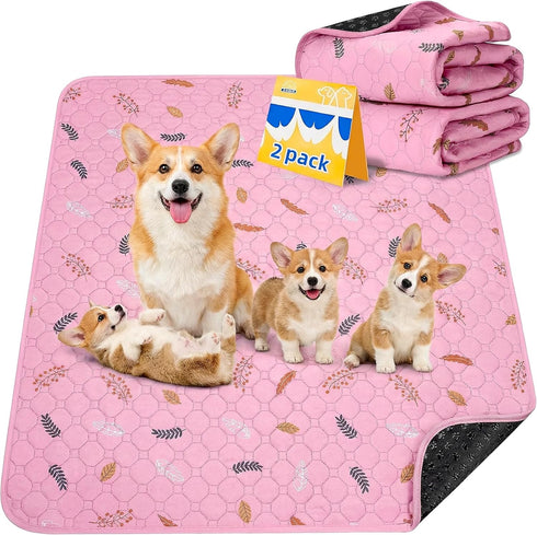 Sunheir 2-Pack Extra Large Reusable Dog Mat for Floor, Dog Playpen, Non-Slip