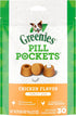 Greenies Pill Pockets for Dogs, Chicken Flavor, Natural Soft Dog Treats, 3.2 oz Pack, 30 Treats