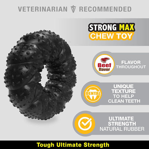 Nylabone Strong Max Chew Braided Ring Chew Toy for Dogs, Beef Flavor, Medium/Wolf - Up to 35 lbs. (1 Count)