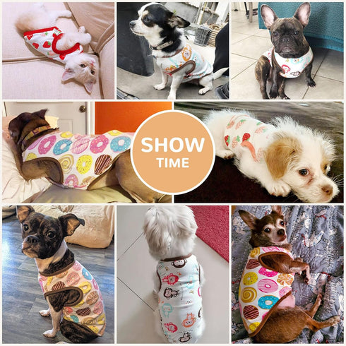 PETCARE 3 Pack Premium Small Dog Shirts, 95% Cotton, Soft Cute Outfits for Small Dogs, Cats, and Puppies