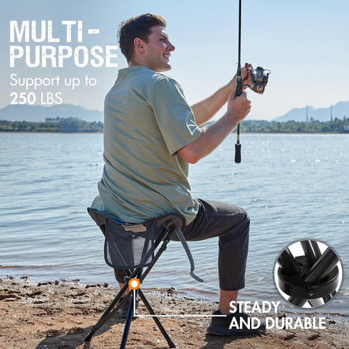 225 LBS Portal Folding Camping Stool Portable Foldable Tripod Seat for Hiking Hunting Walking Fishing Travel Outdoors