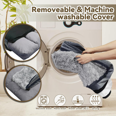 Dog Bed for Extra Large Breeds, Deluxe Plush Crate Beds, Comfy Kennel Pad, Waterproof, Removable Washable Cover
