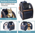 JESPET & GOOPAWS Collapsible Pet Carrier Backpack for Dogs and Cats, Breathable Mesh for Hiking and Camping (Navy Blue)