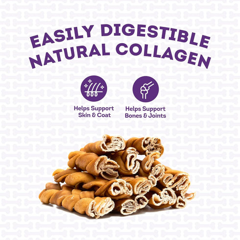 USA Collagen Braids Assorted Dog Chew Treats - Chicken Marinade Flavor, 10oz/1 Pack