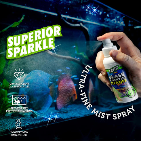 Fritz Aquatics Aquarium Glass & Acrylic Cleaner Spray for a Crystal Clear Tank, 8-Ounce