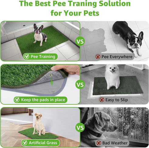 Apartment(39x31.49'') Dog Grass Mat with Pee Pad: Artificial Indoor Grass Potty Training Pads for Dogs Doggies