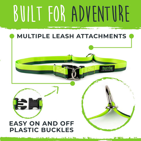 Mighty Paw Hands Free Dog Leash | Bungee Waist Leash for Walking, Running, Up to 150 lbs, 36" - 48"