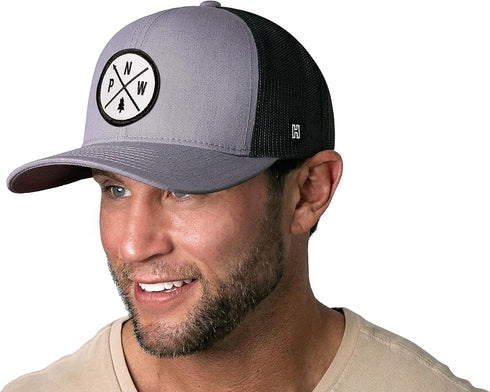 HAKA PNW Adjustable Trucker Hat - Pacific Northwest Mesh Snapback Cap for Men & Women