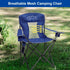 Folding Camping Chair Mesh Back Portable Breathable Outdoor Chairs with Carry Bag & Cup Holder for Camping, Beach