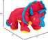 Durable Red Dino Frills Squeaky Dog Toy - Small Size