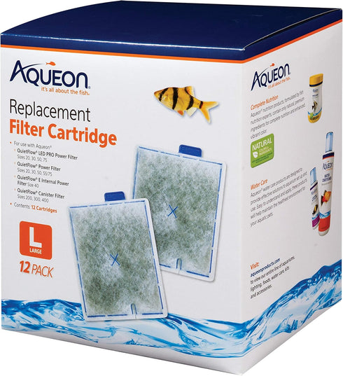 Aqueon Replacement Filter Cartridges - Large 12 Pack