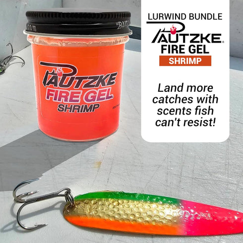Fire Gel Bait Saltwater Bundle (Shrimp, Shad, Squid, Sardine), Irresistible Fishing Bait for Trout, Salmon, Crappie