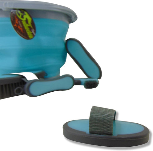 10 5 Collapsible Grooming Kit Liter Bucket and Grooming Tools - By Southwestern Equine - Turquoise