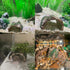 Betta Log Resin Hollow Tree Trunk Ornament, 4 Pcs Aquarium Hideout and Reptile Cave Decoration