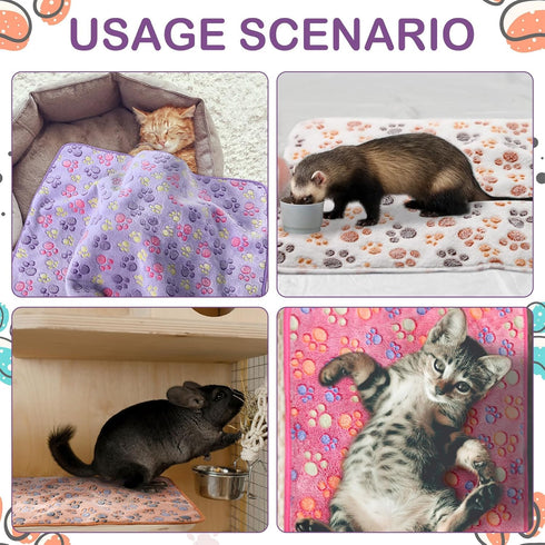 4pcs (30 21 inch) Hestya Waterproof Dog Puppy Pads Soft Cat Blanket Dog Sleeping Mat Absorbent Pet Blanket Paw Pattern