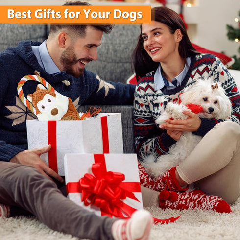 Rope-Infused Squeaky Dog Toys for Large Dogs, Interactive Tug of War Plush Chew Toys for Small, Medium, and Big Dogs