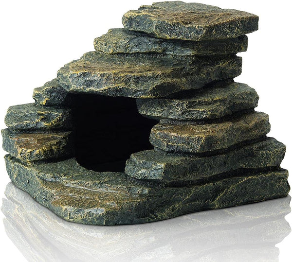 FEDOUR Aquarium Ornaments, Mini Skull Skeleton, Castle, Hippon Cave, Rock Stone Cave Decoration for Fish Tank
