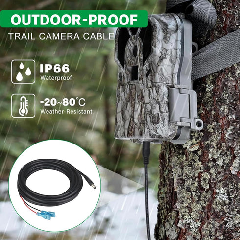 Varbmt 5.5x2.1mm 5.5x2.1mm DC Plug Trail Camera, Trail Camera Power Cord, DC External Power Cable Compatible