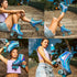 8-51 JajaHoho Roller Skates for Women, Very Peri Blue Holographic High Top Faux Leather Rollerskates, Shiny Double-Row