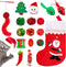 Whaline 17pcs Christmas Cat Toys - Stocking Cat Stick, 7 Cat Playing Balls, 2 Mice Plush, Snowman & Christmas Tree