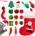 Whaline 17pcs Christmas Cat Toys - Stocking Cat Stick, 7 Cat Playing Balls, 2 Mice Plush, Snowman & Christmas Tree