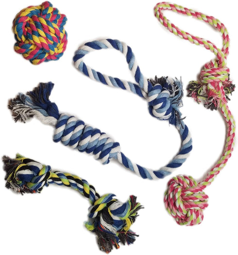 Puppy Dog Pet Rope Toys Set of 4 for Small to Medium Dogs