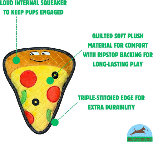 Durable Pizza Squeaky Dog Toy for Aggressive Chewers, Tough Aggressive Dog Chew Toy, Chewer Dog Toy for Puppy, Small, and Medium Dogs