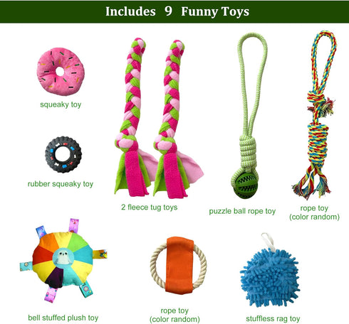 Amlmpet 9 Puppy Play Gym - PVC Frame with Hanging Toys for Small Dogs to Keep Them Busy, Dog Jungle Gym Center
