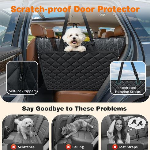 4 1 Hammock URPOWER in Dog Car Seat Cover for Back Seat, Waterproof Dog with Mesh Window and Side Flap Pet Car Seat