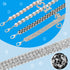 4 Pcs Pearl Dog Collar Necklaces, Rhinestones Adjustable Set for Small Dogs & Cats, Crystal Pet Jewelry