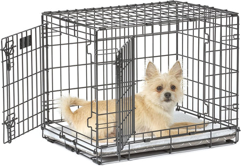 MidWest Homes for Pets Quiet Time Reversible Crate Pan Cover, 24' Mushroom Diamond/Fleece, Small
