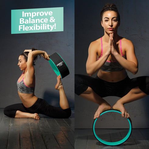 URBNFit Yoga Wheel, 12-Inch Roller for Stretching & Flexibility, Durable Materials & Soft Foam Padding