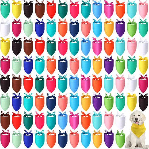 Kacctyen 100 Pieces Dog Bandanas Bulk Plain Blank Heat Transfer Triangle Dog