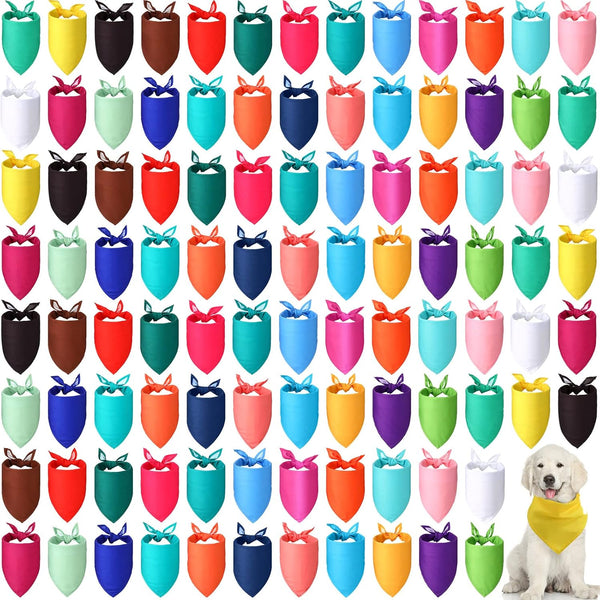 Kacctyen 100 Pieces Dog Bandanas Bulk Plain Blank Heat Transfer Triangle Dog