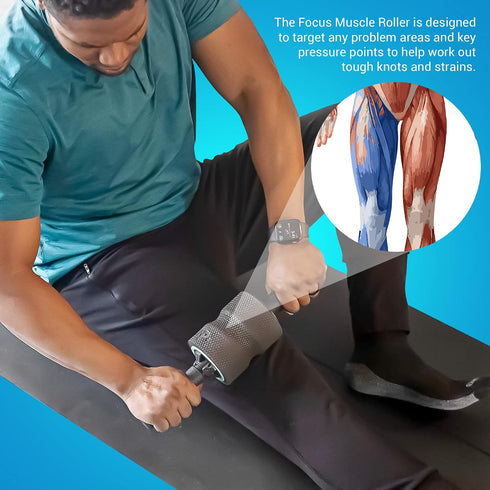4" 500 lbs Chirp Focus Muscle Roller, Focus Wheel and Roller Handle in One, On-The-Go Muscle Massage Tool, Stretching