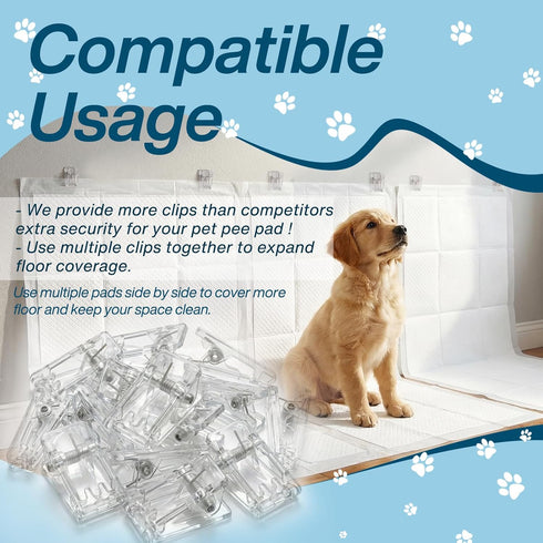 Ysoritha 15 (Clear-15 Puppy Potty Pad Wall Holder Clips, Pcs Dog Pee Pad Wall Holder Prevents Male Dog Leg-Lifting