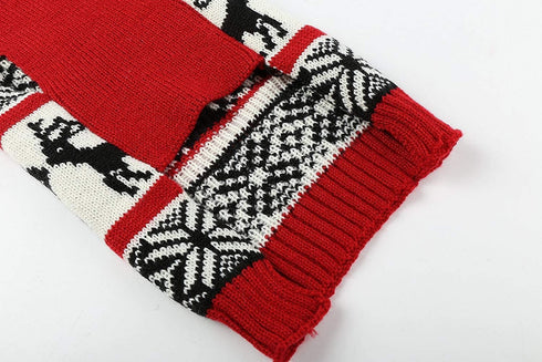 Lanyarco Ugly Dog Christmas Sweater, Vintage Knit Xmas Reindeer Holiday Outfit, XL Size Back Length 20"