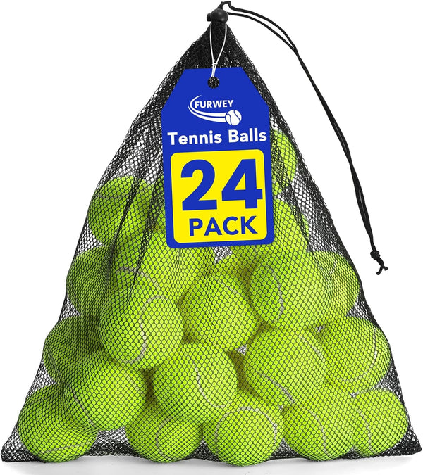 FURWEY Tennis Balls, 12/24/36/80 Pack Bulk Tennis Balls Pressureless Tennis Ball, Come