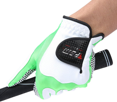 Left Hand Microfiber Golf Gloves - Non-Slip Design in Red and Black