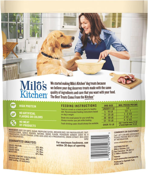 100% 3 Oz. Milo's Kitchen Home-Style Dog Treats Real Beef Sausage Slices With Rice