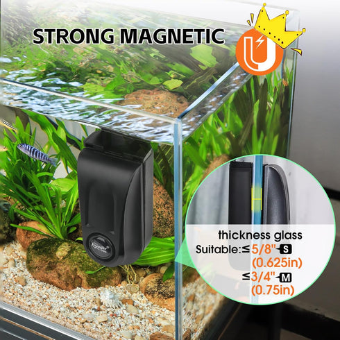 2 hygger Aquarium Glass Cleaner, Magnetic Fish Tank Cleaner Brush with Aquarium Alg-ae Scrapers Floating Strong