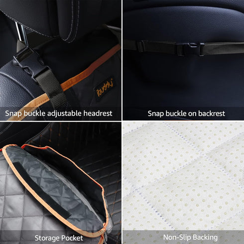 iBuddy Front Seat Cover for Dogs Waterproof Car Seat Cover Protects Seats from Hair, Dirt, and Liquid Messes Scratch