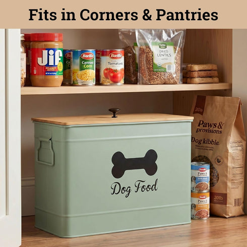 15 lb (50 100 lbs Dog Food Container Airtight Cup) Capacity with Metal Scoop - Cute Airtight Dog Food Storage Container