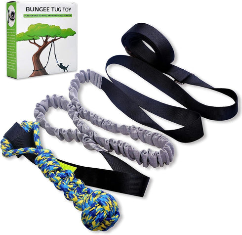 LOOBANI Outdoor Bungee Tug Toy, Dog Toy Hanging from Tree for Small
