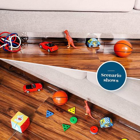8 Pack Under Couch Blocker for Pets, 16" L x 3.2" H Adjustable Clear Couch Guards, PVC Safety Barrier
