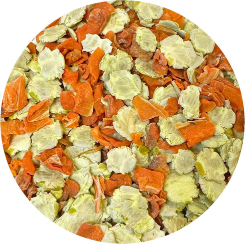 8 oz. Chinchillas Exotic Nutrition Peas & Carrots - Healthy Natural Mixed Dried Vegetable Treat - for Rabbits, Guinea