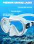 Snorkeling Gear for Adults, 180° Panoramic View Snorkel Mask Set with Food-Grade Silicone Anti-Fog