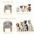 8.8 inch Elevated Slow Feeder Dog Bowl - Puzzle Maze Dish with Bamboo Stand - Raised Ceramic Food Bowl for Medium