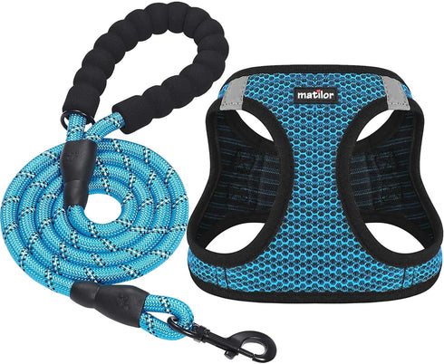 Dog Harness Step-in Breathable Vest Harnesses for Small/Medium Dogs (Blue)